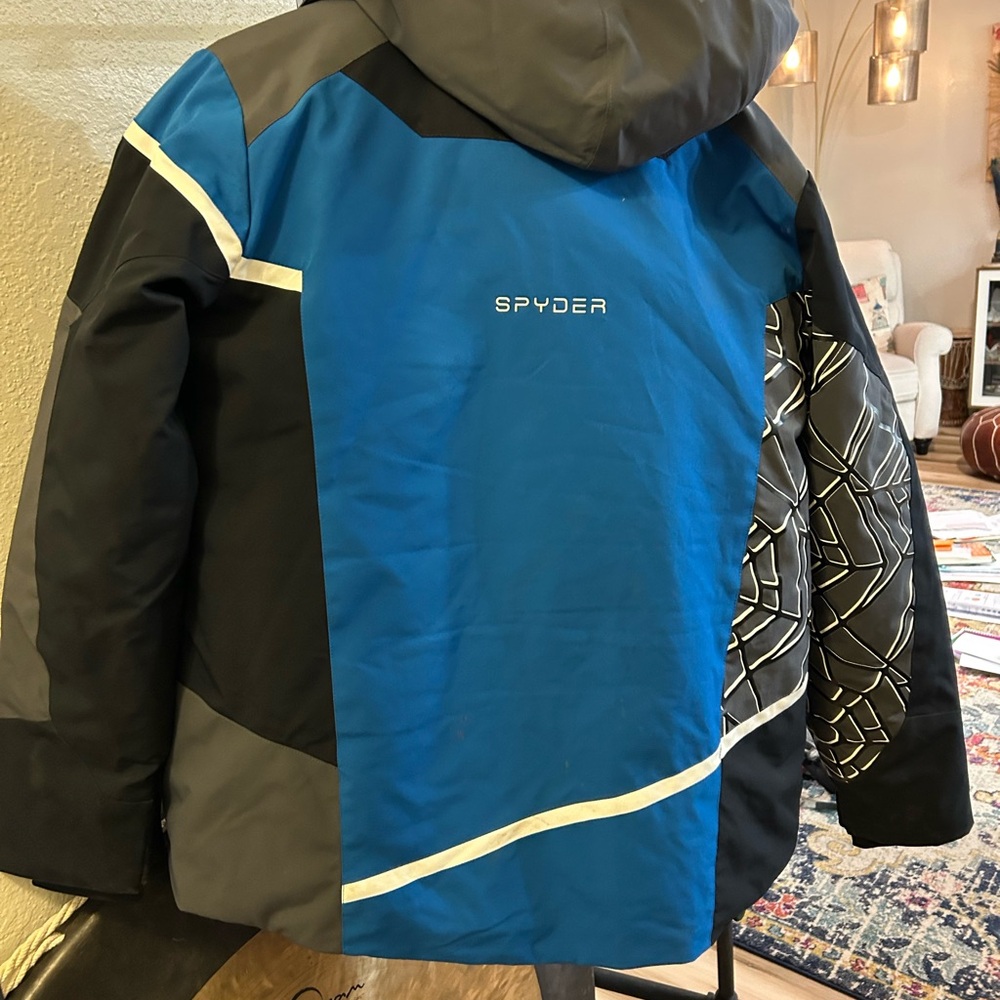 Spyder Kids Blue and Gray Puffer Jacket